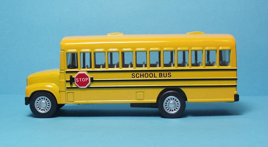 Yellow School Bus 5" Die Cast Metal School Bus w/Pull Back Power & Opening Door