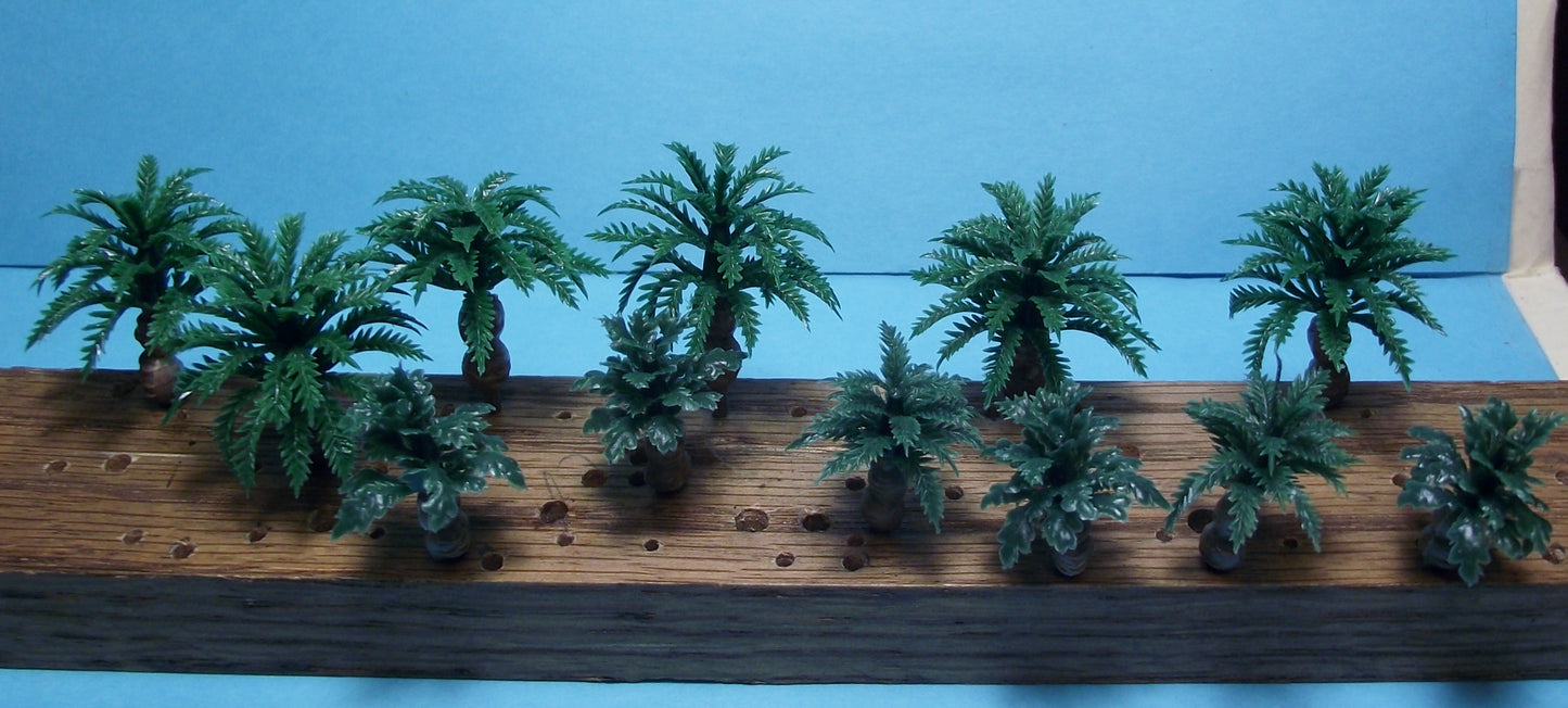 Small Model Bottle Palm Trees for Multi Scale Use-12 Pieces total in 2 Sizes