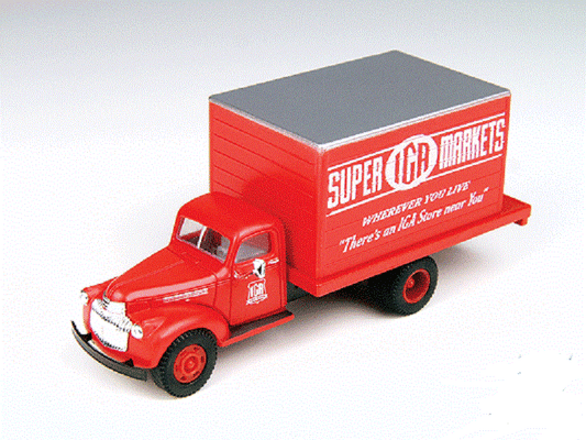 HO Scale Classic Metal Works 30334 '41-'46 Chevy Delivery Truck-IGA Supermarkets