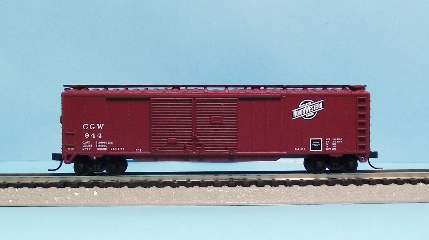 N Scale Atlas "Trainman" 36463 Chicago & Northwestern 50' Double Door Box Car #944
