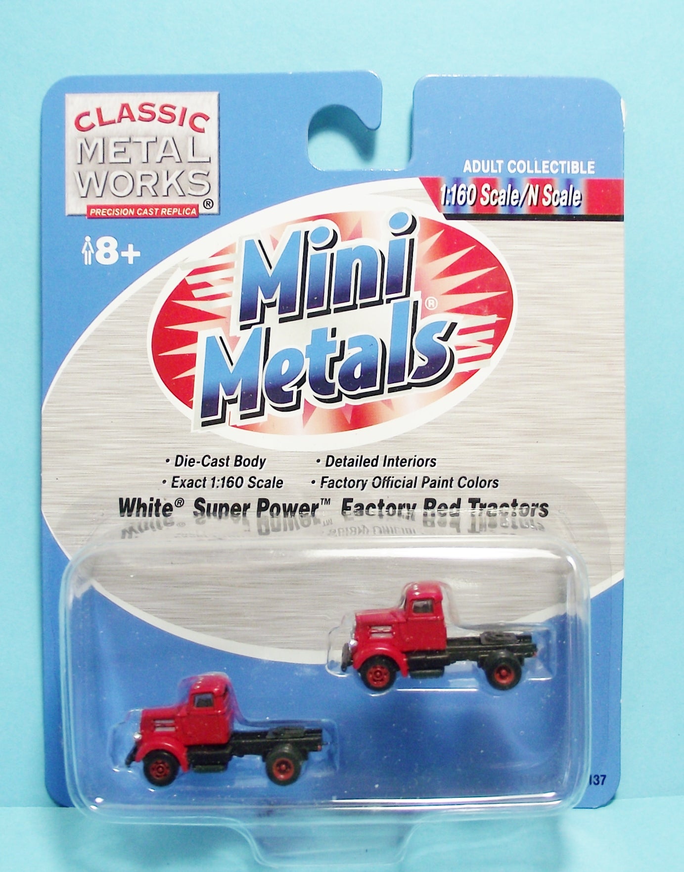 N Scale CMW 51137 White Super Power Semi-Tractor Set-Unmarked Red