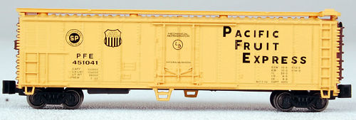 N Scale Bachmann "Silver Series" 70998 Pacific Fruit Express 50' Steel Refrigerator Car