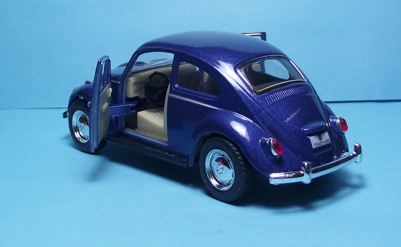 1967 Volkswagen Classic Beetle 5" Die Cast w/Pull Back Power & Opening Doors Blue 8