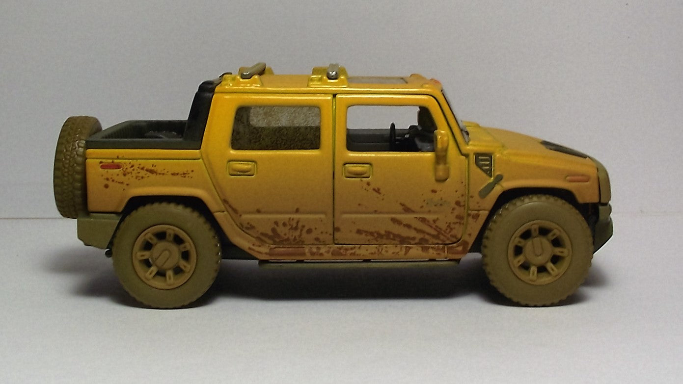 2005 Hummer H2 SUT Off Road 5" Die Cast w/Pull Back Power & Opening Doors Yellow 9