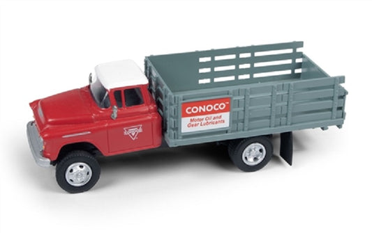 HO Scale Classic Metal Works 30577 1955 Chevy Stakebed Truck Conoco Oil Co.