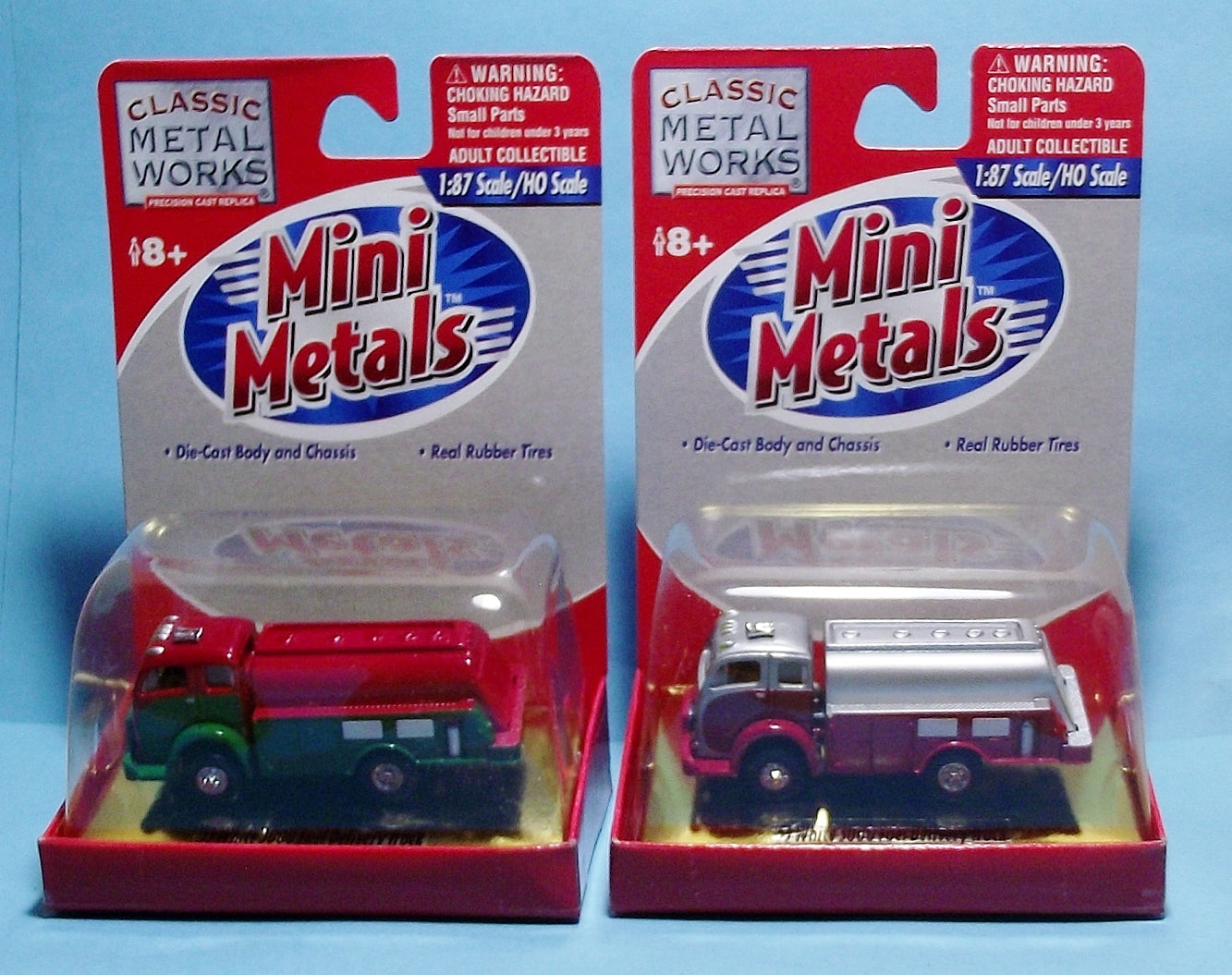 HO Scale Classic Metal Works 1953 White 3000 Fuel Delivery Trucks Set of Two!
