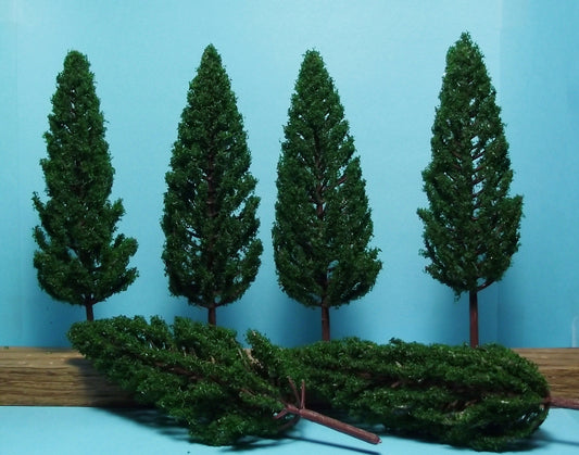 Scale Model Trees 6 Pieces Green Multi Scale Use Pine Trees 4 3/8" Tall 6 Pieces all 1 Size