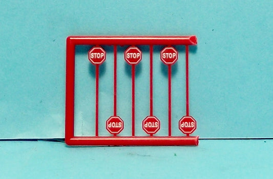 Modern Red Stop Signs 6 Pcs. N Scale Tichy Train Group Scenery Accessories 2N