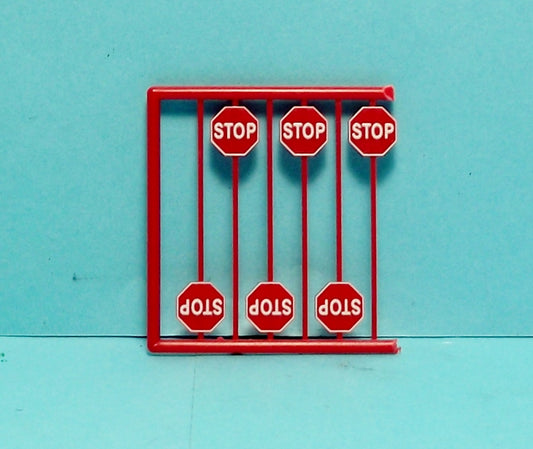 HO Scale Tichy Train Group Scenery Accessories 6 Pcs. Modern Red Stop Signs 5HO