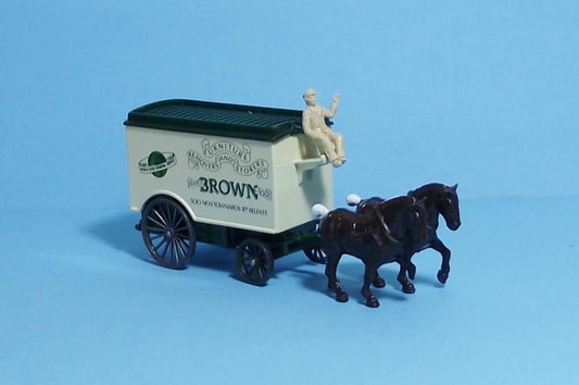 Lledo Models of Days Gone Horse Drawn Moving Van for Brown's of Belfast-104